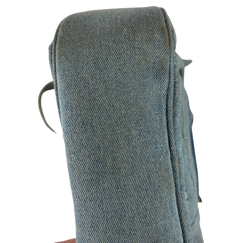 Vintage Cottagecore Mushroomcore Embroidered Denim Hummingbird Floral Handbag BL - Picture 11 of 15